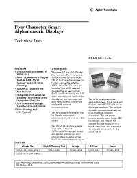 Datasheet HDLA-1414 производства Agilent