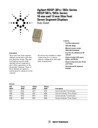Datasheet HDSP-301G-LK000 manufacturer Agilent