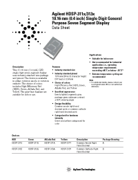 Datasheet HDSP-311A-0H000 manufacturer Agilent
