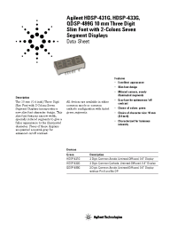 Datasheet HDSP-431G-00000 manufacturer Agilent