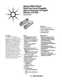 Datasheet HFBR-5710LP manufacturer Agilent