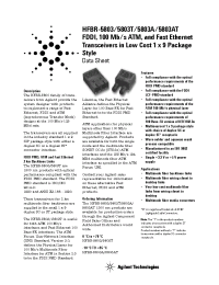 Datasheet HFBR-5803A manufacturer Agilent