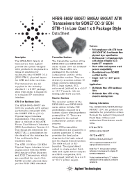 Datasheet HFBR-5805AT manufacturer Agilent