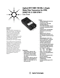 Datasheet HFCT-5801D manufacturer Agilent