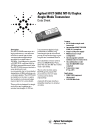 Datasheet HFCT-5905E manufacturer Agilent