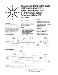 Datasheet HLMP-CW18-0V000 manufacturer Agilent