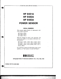 Datasheet HP8481A manufacturer Agilent