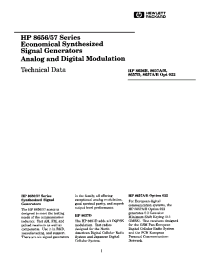 Datasheet HP8656 manufacturer Agilent