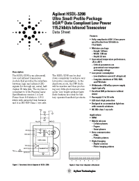 Datasheet HSDL3208 manufacturer Agilent