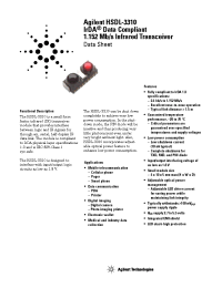 Datasheet HSDL-3310 manufacturer Agilent