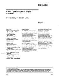 Datasheet RCV1551-FP manufacturer Agilent