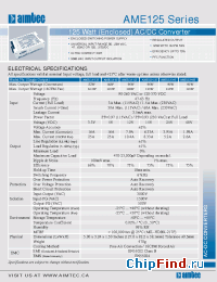 Datasheet AME125-12S manufacturer Aimtec