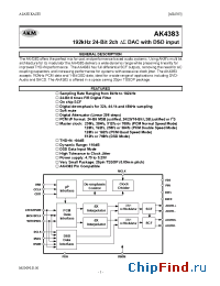 Datasheet AK4383 manufacturer AKM