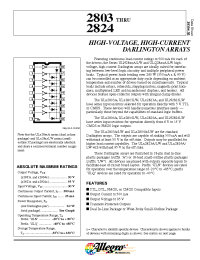 Datasheet 2803 manufacturer Allegro