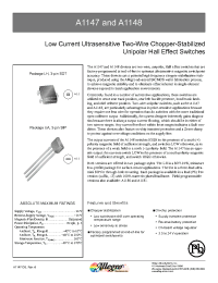 Datasheet A1147LUATI manufacturer Allegro