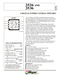 Datasheet A2526ELTR manufacturer Allegro