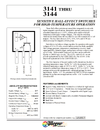 Datasheet A3141-U manufacturer Allegro