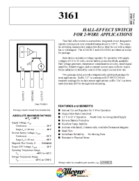Datasheet A3161E производства Allegro