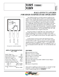 Datasheet A3185EUA manufacturer Allegro