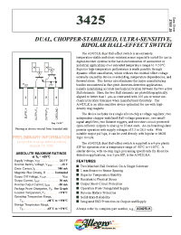 Datasheet A3425 manufacturer Allegro