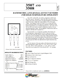 Datasheet A3507EUA manufacturer Allegro