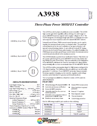 Datasheet A3938SEQ manufacturer Allegro