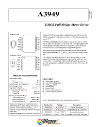 Datasheet A3949SLP-T manufacturer Allegro