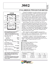 Datasheet A3952S manufacturer Allegro