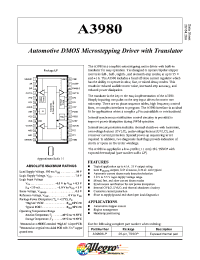 Datasheet A3980KLP manufacturer Allegro