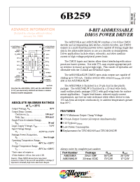 Datasheet A6B259KA manufacturer Allegro