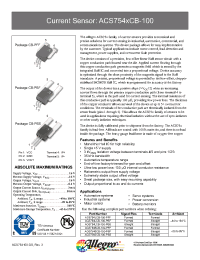 Datasheet ACS754LCB-100-PSF manufacturer Allegro