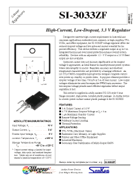 Datasheet SI-3033ZF manufacturer Allegro