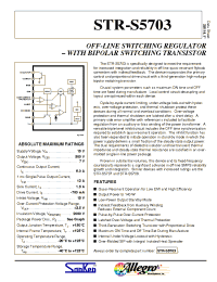 Datasheet STR-S5703 manufacturer Allegro