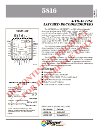 Datasheet UCN5816 manufacturer Allegro