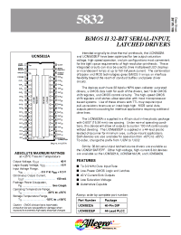 Datasheet UCN5832EP manufacturer Allegro