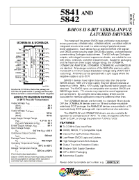 Datasheet UCN5842LW manufacturer Allegro