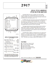 Datasheet UDN2917EB manufacturer Allegro