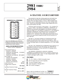 Datasheet UDN2981 manufacturer Allegro