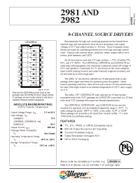 Datasheet UDN2982A manufacturer Allegro