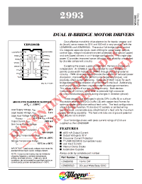 Datasheet UDN2993LB производства Allegro