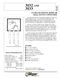 Datasheet UGS3133U manufacturer Allegro