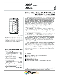 Datasheet ULN2004A manufacturer Allegro