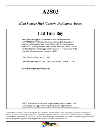 Datasheet ULN2804A manufacturer Allegro