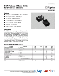 Datasheet PS184-315 manufacturer Alpha