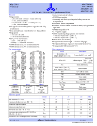 Datasheet AS4LC1M16S1-7TC manufacturer Alliance