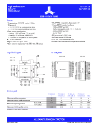 Datasheet AS7C1024-12TPC manufacturer Alliance