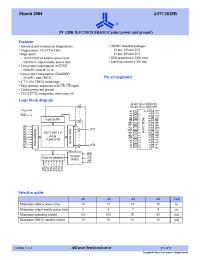 Datasheet AS7C1025B-10JIN manufacturer Alliance