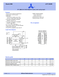 Datasheet AS7C1025B-20TJC manufacturer Alliance