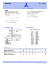 Datasheet AS7C31026B-10JI manufacturer Alliance