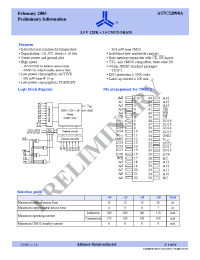 Datasheet AS7C32098A-10TC manufacturer Alliance